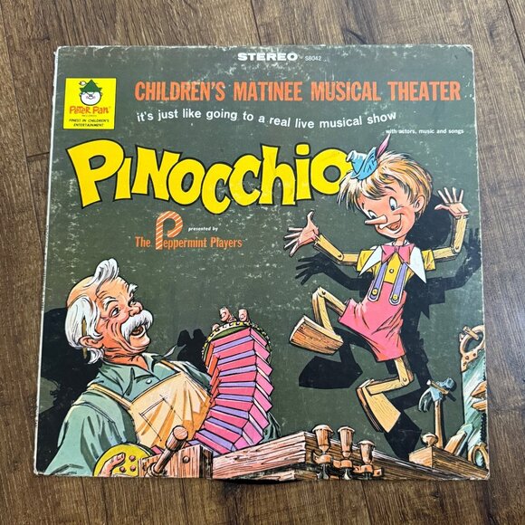 Pinocchio Children's Matinee Music Theater The Peppermint Players LP S8042 - Picture 1 of 4